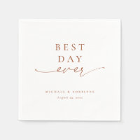 Rust Simple Best Day Ever Calligraphy Wedding
