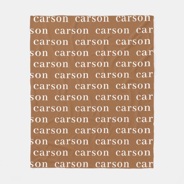  Rust Simple Personalized Repeating Name Fleece Blanket (Front)