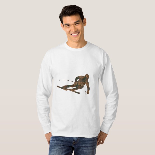 Rust Ski Long Sleeve T-Shirt (Front Full)