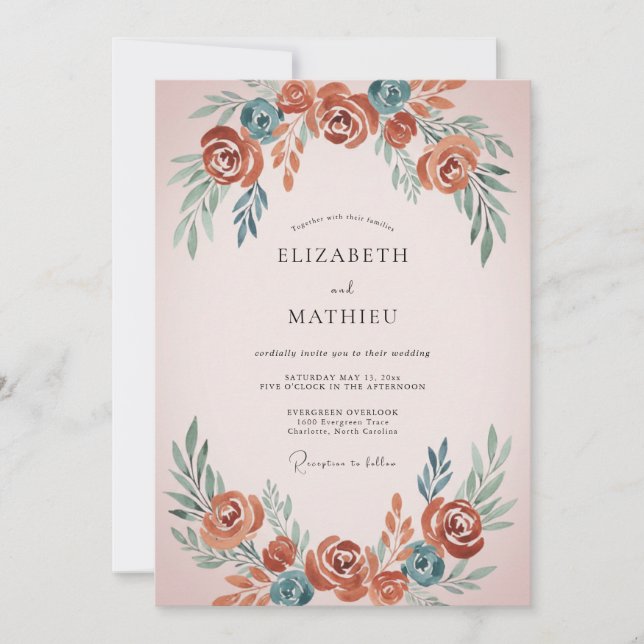 Rust Slate Painted Wedding Invitation (Front)
