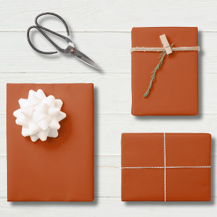 Rust Solid Color   Classic   Elegant Trendy Wrapping Paper Sheets