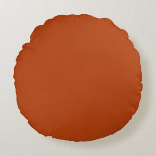 Rust Solid Color Round Pillow