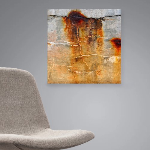 Rust Stained Gray Concrete Abstract Photographic Acrylic Print