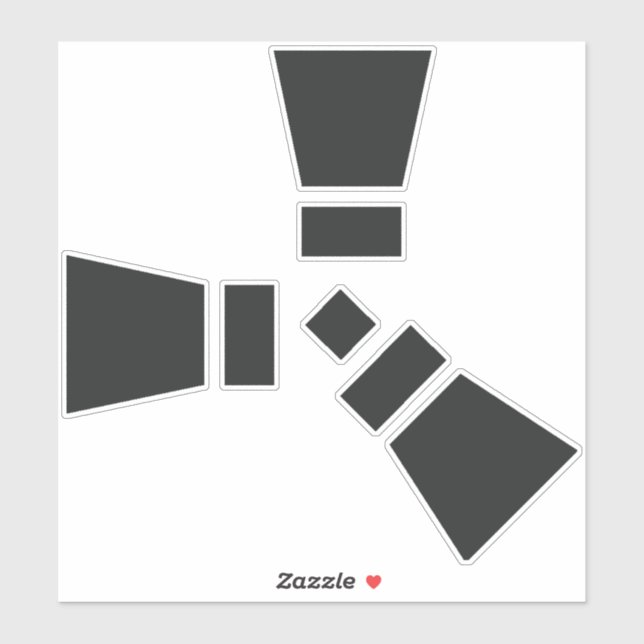 RUST Symbol Black on White Sticker (Sheet)