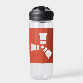 RUST Symbol Clear on Red  Water Bottle