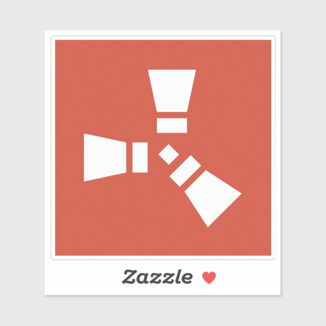 RUST Symbol White on Red   Sticker (Sheet)