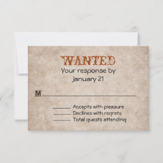 Rust & Tan Western Wedding Response Card