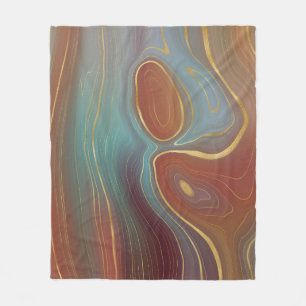 Rust & Teal Earth Strata Fleece Blanket