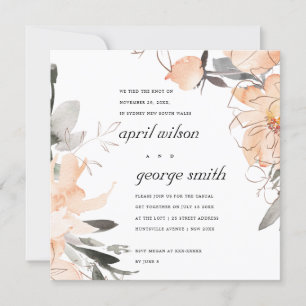 RUST TERRACOTTA BROWN FLORAL WE TIED THE KNOT CARD