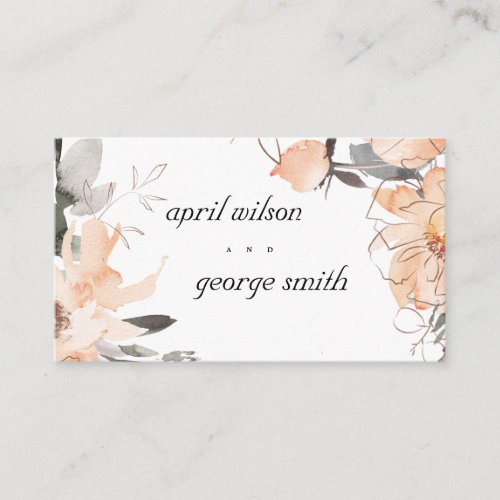 RUST TERRACOTTA BROWN WATERCOLOR FLORAL WEDDING PLACE CARD