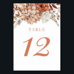 Rust Terracotta Fall Floral Wedding Table Number<br><div class="desc">An elegant fall autumn floral terracotta wedding save the date. Add a table number to this card for a gorgeous way to inform your guests of where they will be sitting. Designed for you by Blackberry Boulevard.</div>