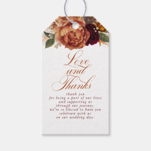 Rust Terracotta Floral Pampas Grass Thank You Gift Tags