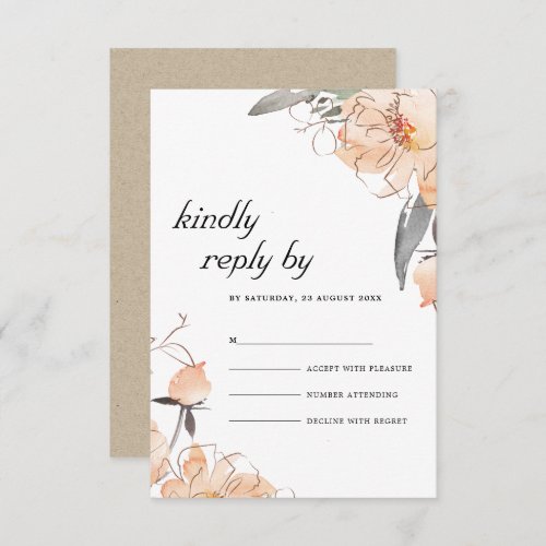 RUST TERRACOTTA WATERCOLOR FLORAL WEDDING RSVP ENCLOSURE CARD