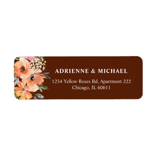 Rust Terracotta Wedding Return Address Label (Front)