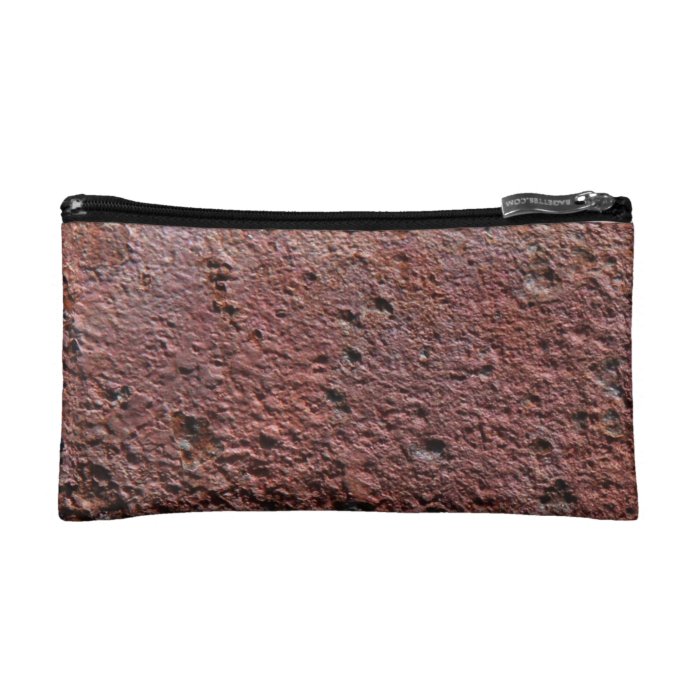 Rust texture (brown flaky rusted iron) even pitted makeup bag