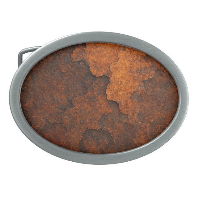 Rust Texture Grunge Background Metal Design Belt Buckle (Front)