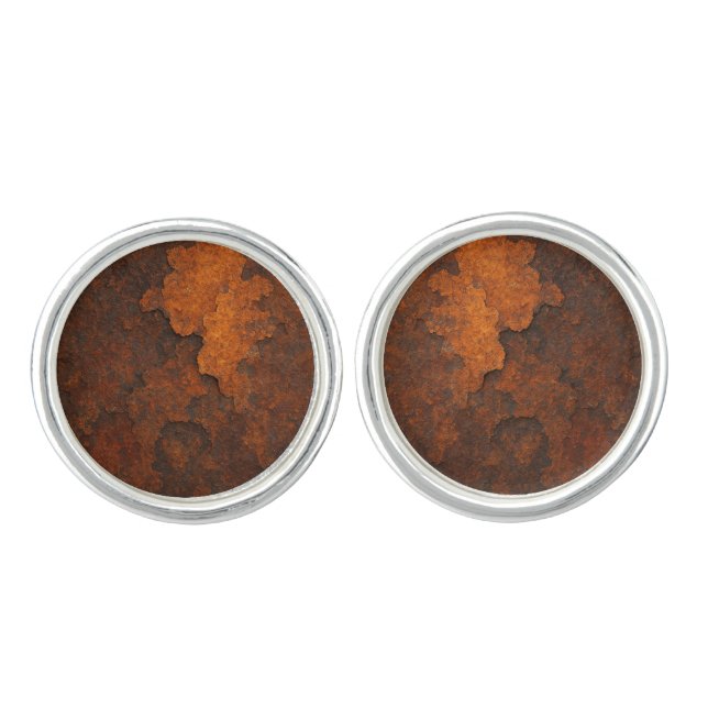 Rust Texture Grunge Background Metal Design Cufflinks (Front)