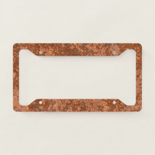 rust texture license plate frame