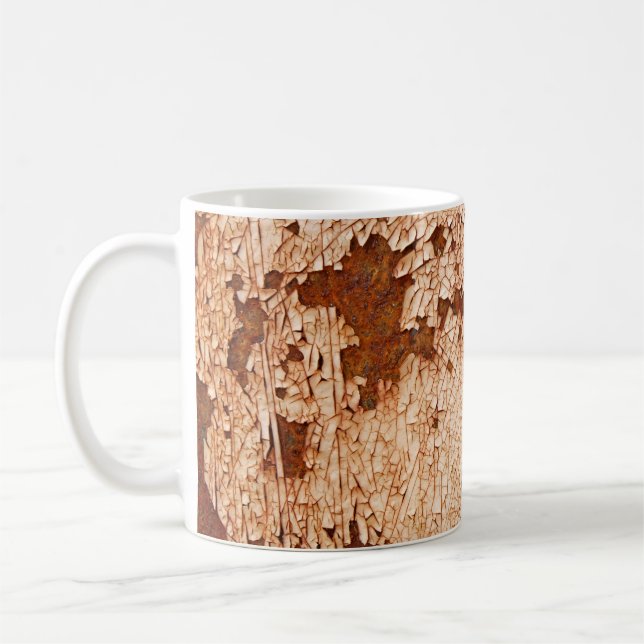 Rust textures: weathered surface background. coffee mug (Left)