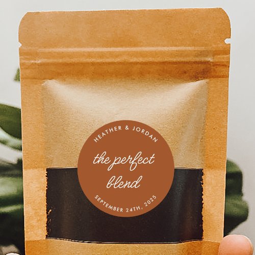 Rust The Perfect Bland Wedding Coffee Favors  Classic Round Sticker