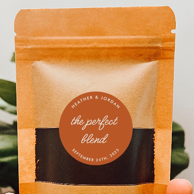 Rust The Perfect Bland Wedding Coffee Favors  Classic Round Sticker (Creator Uploaded)