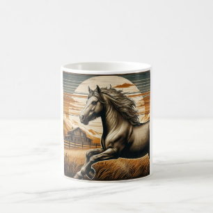 Rust/vintage horse/western coffee mug