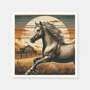 Rust/vintage horse/western  napkins