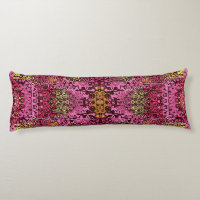 Rust violet boho tapestry Body Pillow.