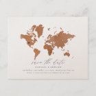 Rust watercolor world map wedding