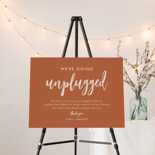 Rust Were Going Unplugged Wedding Ceremony Sign