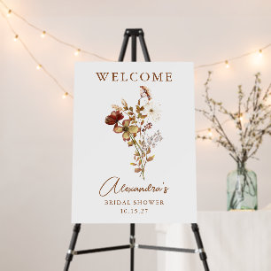 Rust Wildflower Boho Bridal Shower Welcome Sign
