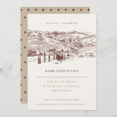 Rust Winery Mountain Sketch Bridal Shower Invite (Front/Back)