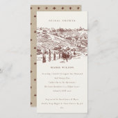 Rust Winery Mountain Sketch Bridal Shower Invite (Front/Back)