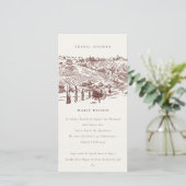 Rust Winery Mountain Sketch Bridal Shower Invite (Standing Front)