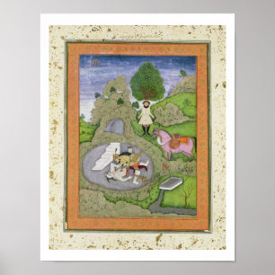 Rustam killing the White Demon, illustration from Poster