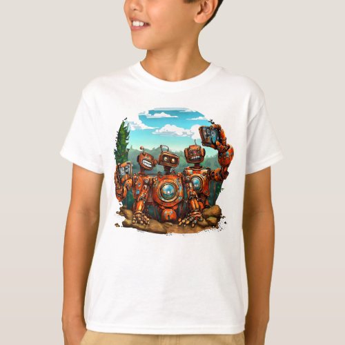 RustBots on a hike stop for selfies 7641 T_Shirt