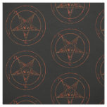 Rusted Baphomet Pentagram Goth Pattern Fabric