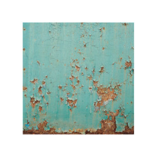 Rusted Blue Metal: Textured Wall. Wood Wall Art