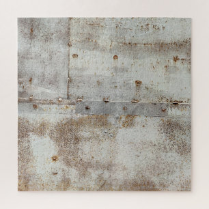 Rusted colorful metal wall, streaks. jigsaw puzzle