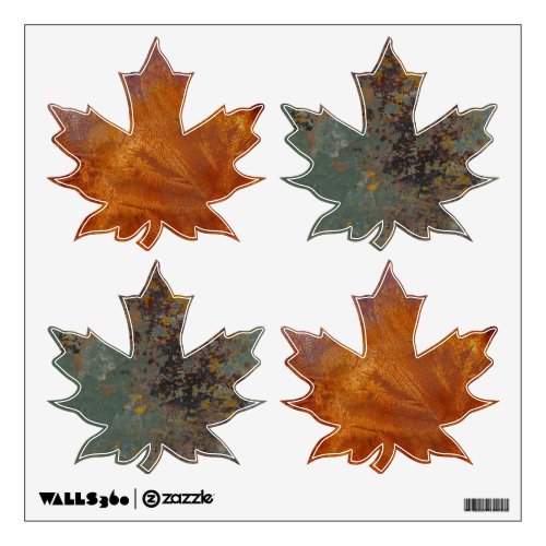 Rusted Copper Maple Leaves Wall Sticker