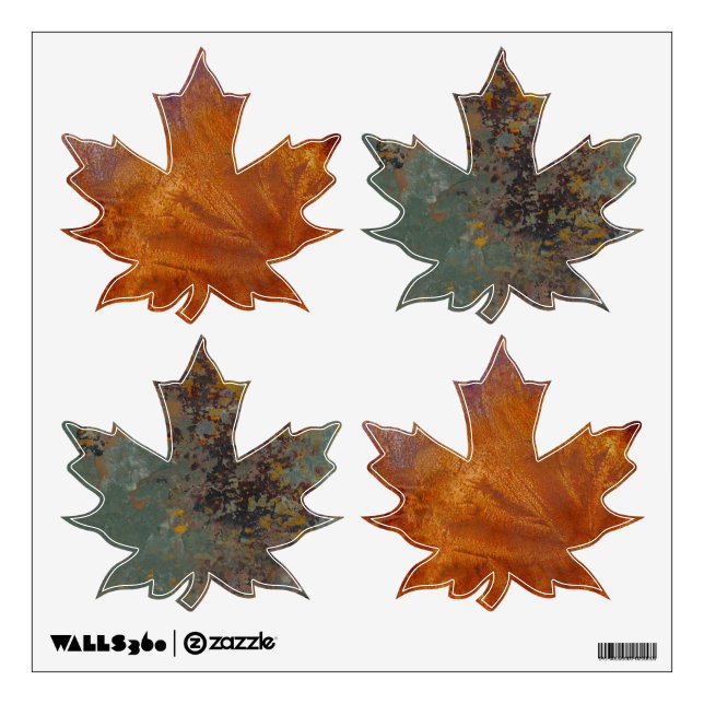 Rusted Copper Maple Leaves Wall Sticker (Front)