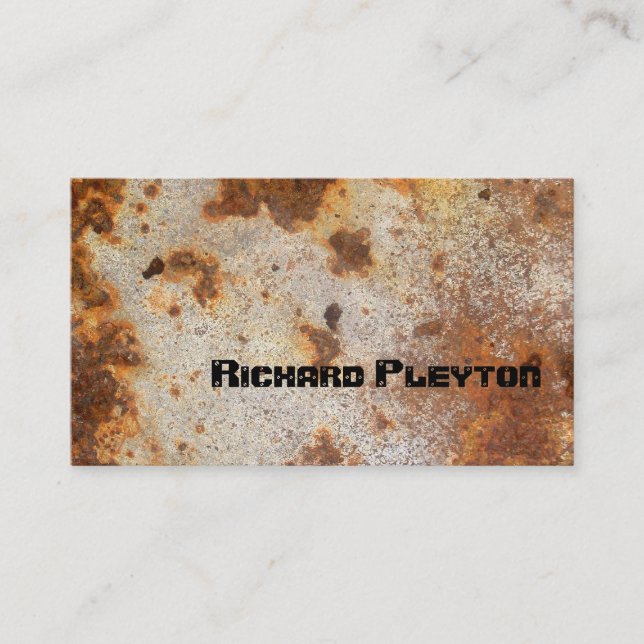 Rusted corroded metal, texture custom business card (Front)