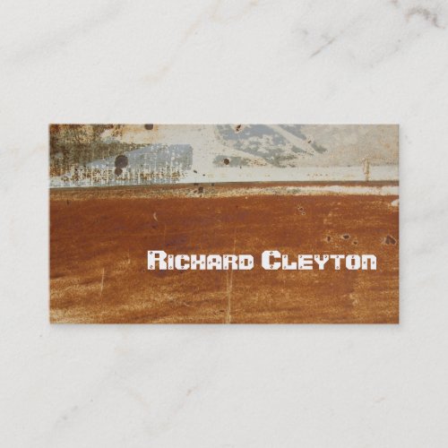 Rusted corroded metal texture custom business card