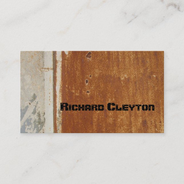 Rusted corroded metal, texture custom business card (Front)