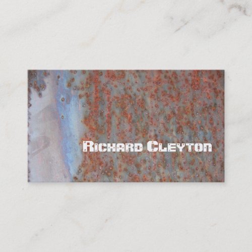 Rusted corroded metal texture custom business card