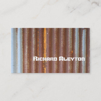 Rusted corrugated corroded metal, texture custom business card