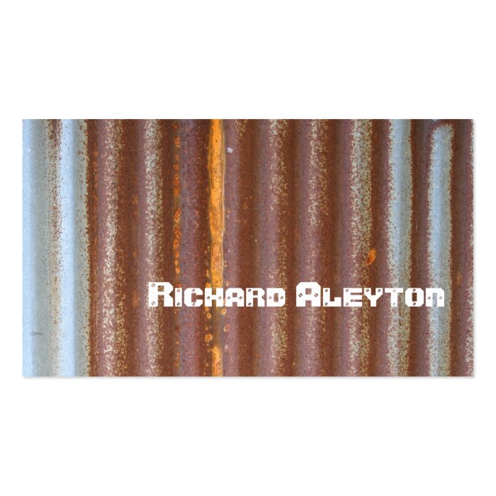 Rusted corrugated corroded metal, texture custom business card template