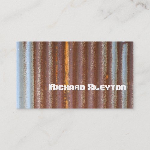 Rusted corrugated corroded metal texture custom business card