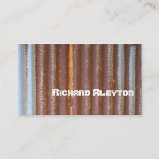 Customizable Rusted corrugated corroded metal, texture custom business card template