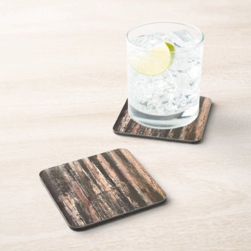 Rusted Corrugated Metal Texture Drink Coaster